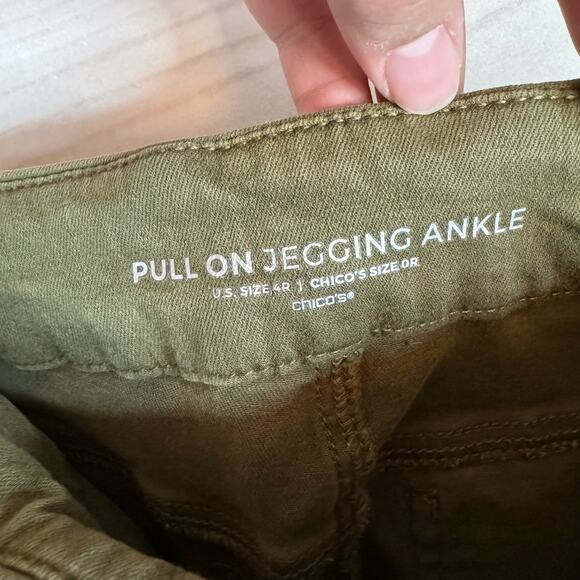 Chico's Green Pull On Ankle Length Jegging Size 4R - Picture 7 of 10